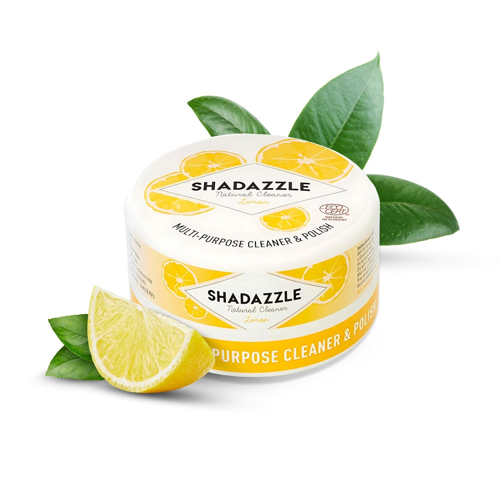 Shadazzle envase frontal mostrando etiqueta y aroma limón, limpieza eficaz