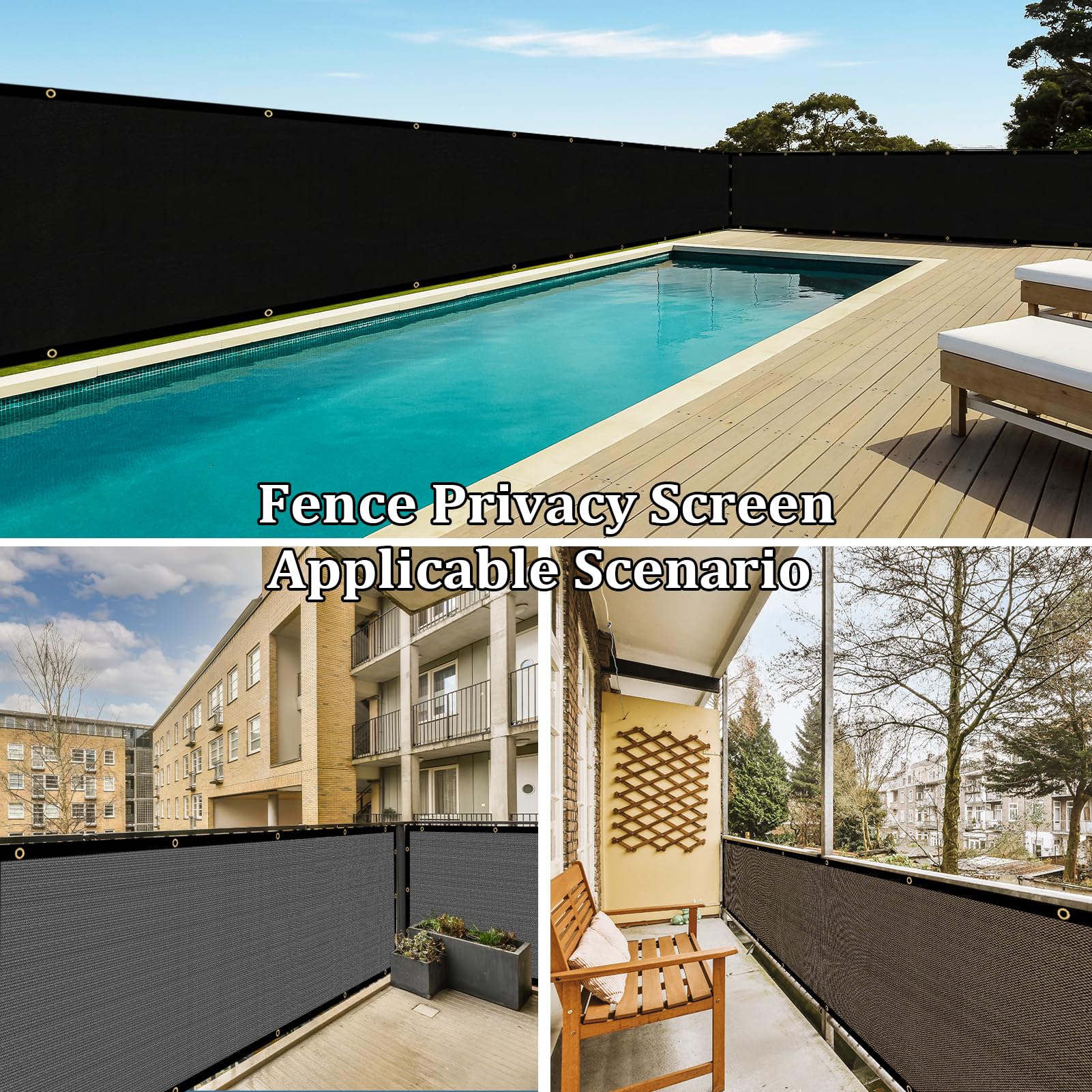 Shade&Beyond screen beside ruler showing 4x50 size for correct fit and easy planning