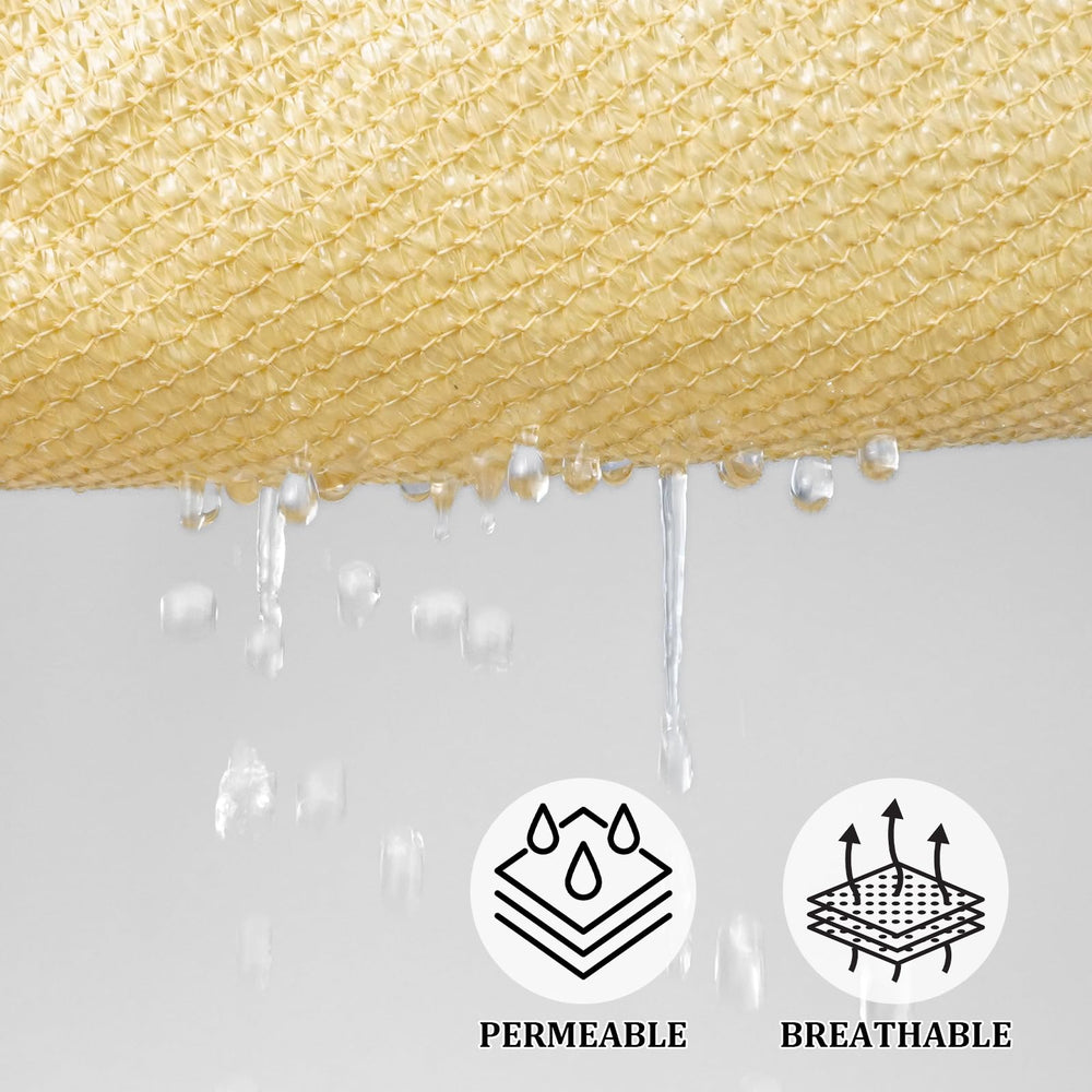 Shade&Beyond textura del tejido HDPE 185 gsm que permite ventilación y resistencia