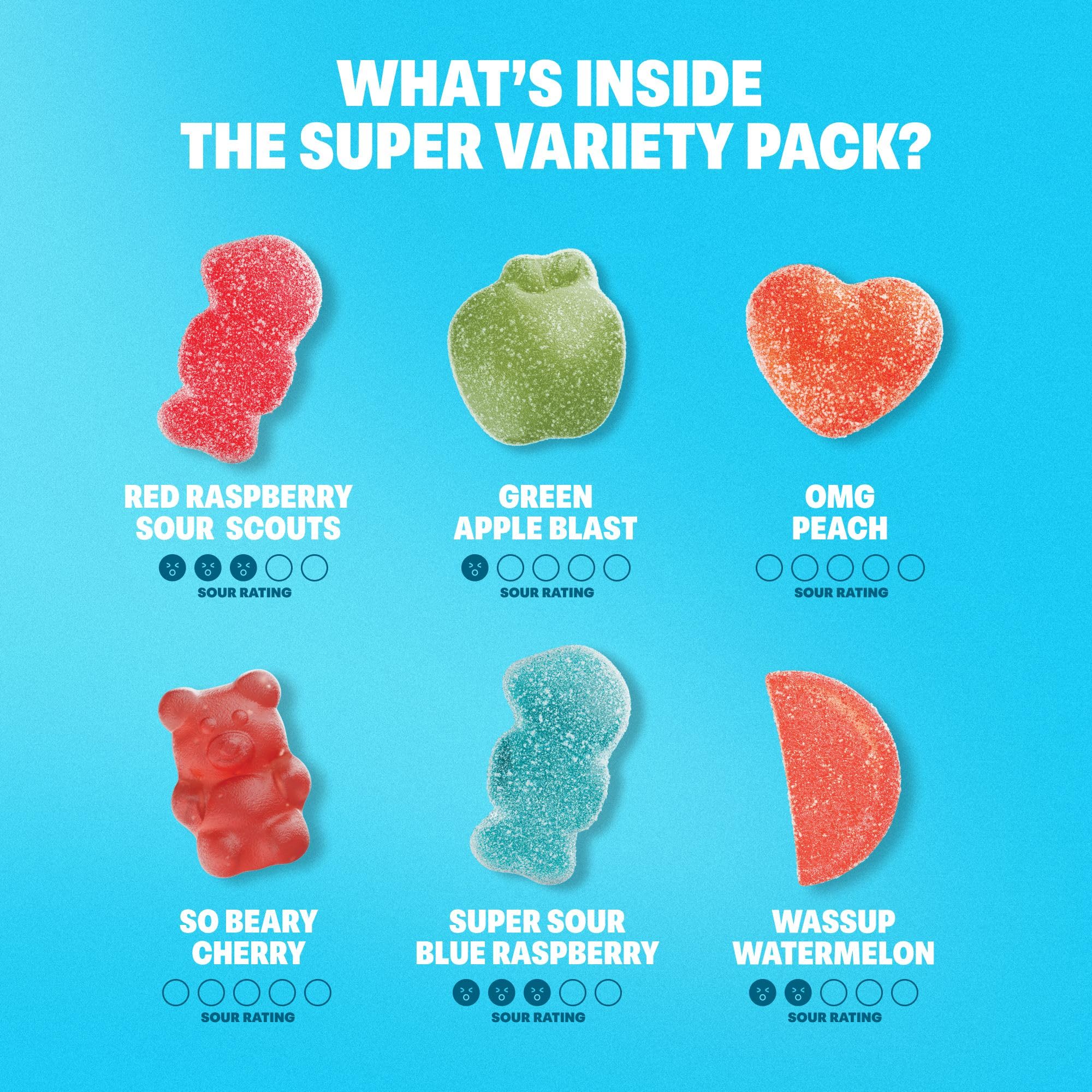 Shameless bolsa abierta con varios sabores mostrando selección diversa