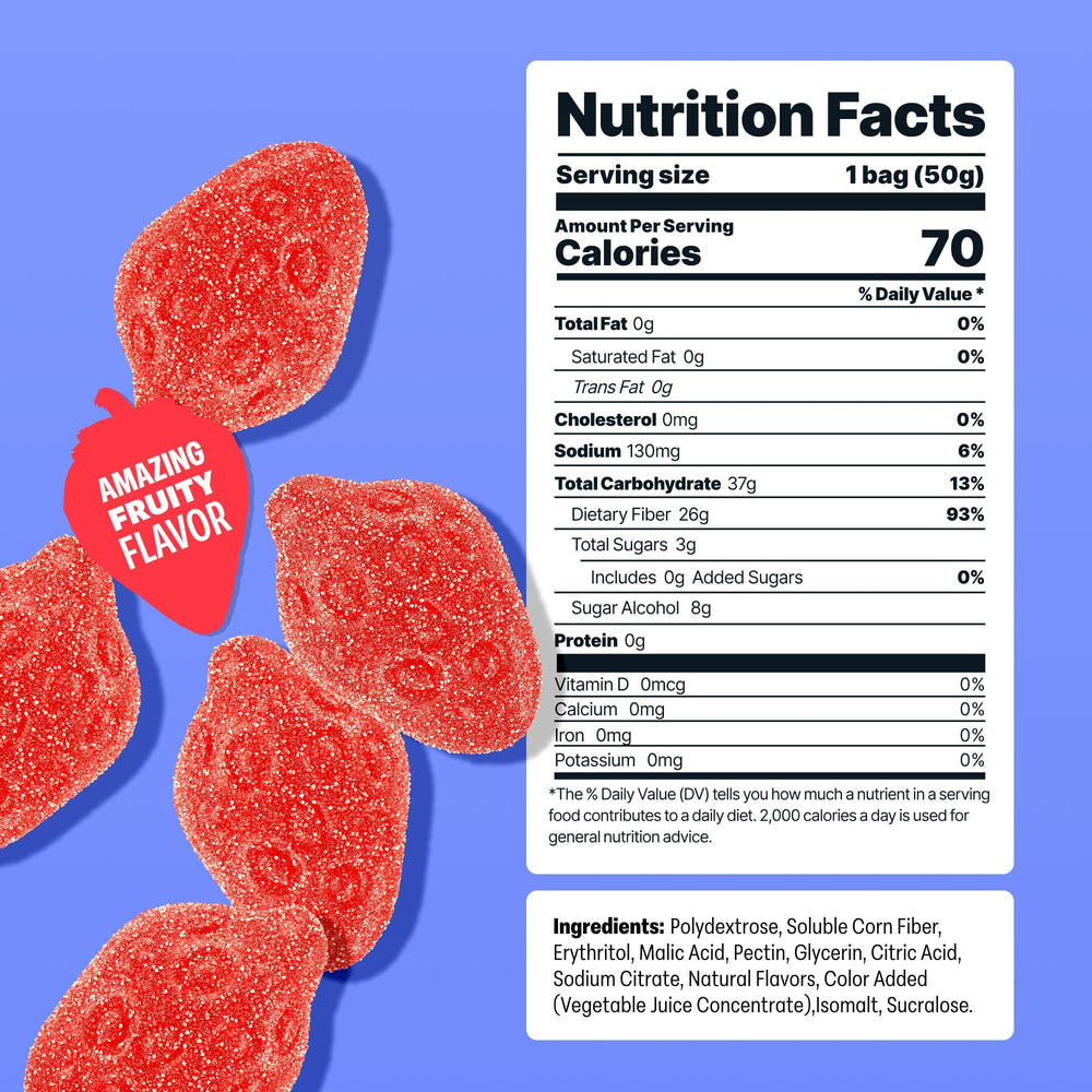 Shameless etiqueta con información nutricional y bajo en azúcar