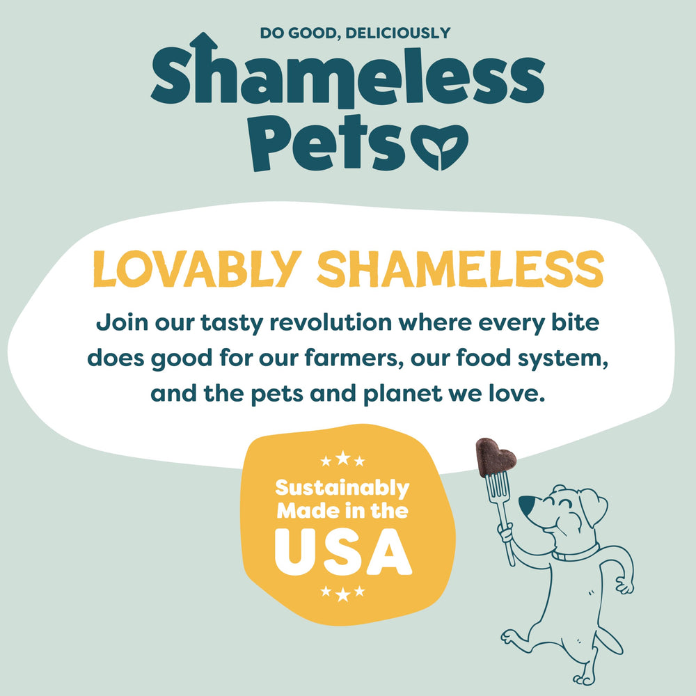 Bolsa Shameless Pets con etiqueta y sello de PCR, demuestra compromiso ecológico