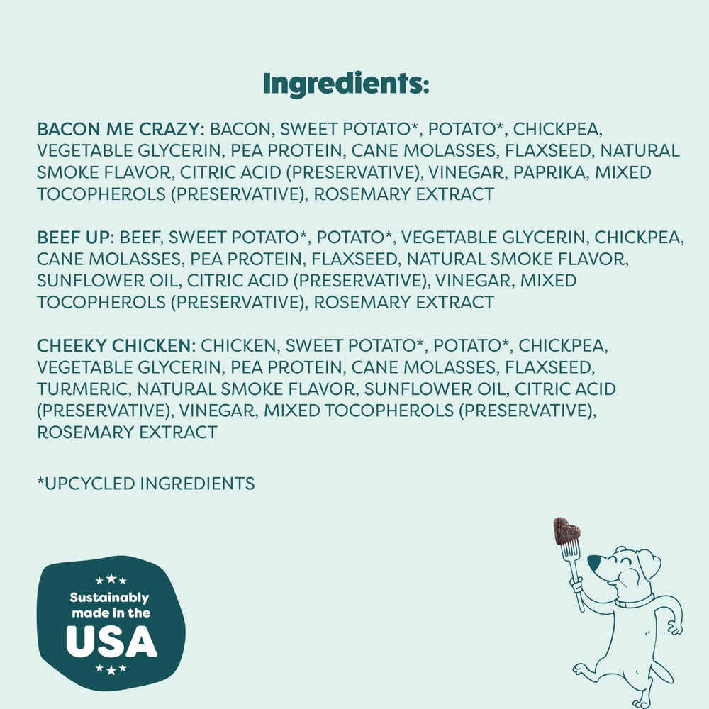 Ingredientes Shameless Pets: carne real y batata upcycled para fibra saludable