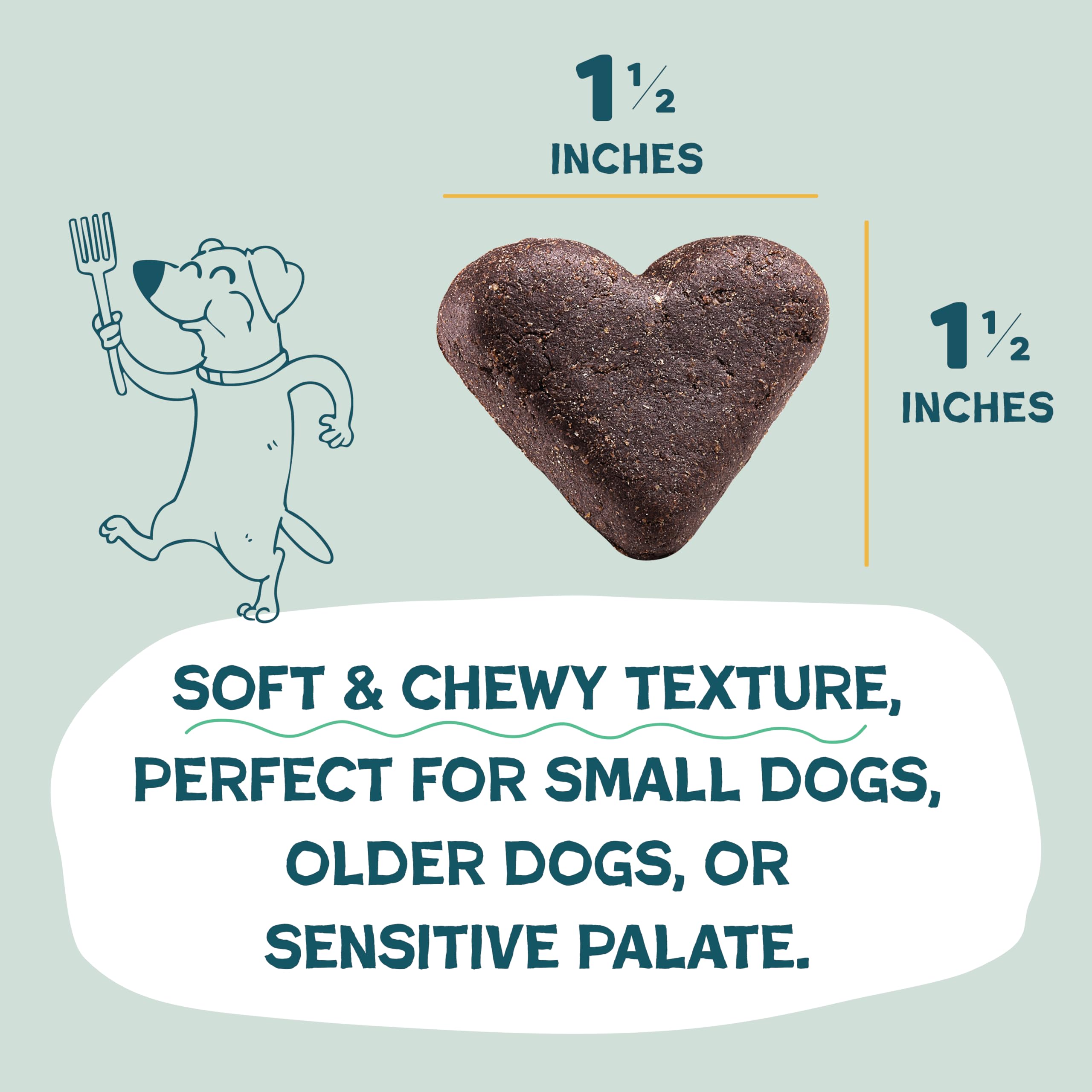 Detalle de la textura blanda de las galletas Shameless Pets, ideal para entrenamiento y perros mayores