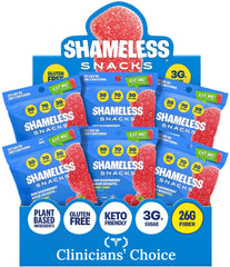Shameless front packaging showing red raspberry sour scouts and benefits