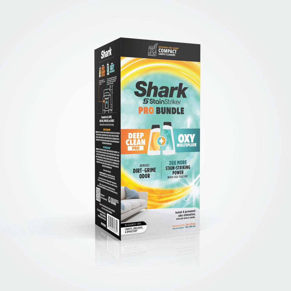 Shark etiqueta OXY Multiplier ampliando potencia limpiadora al activarse