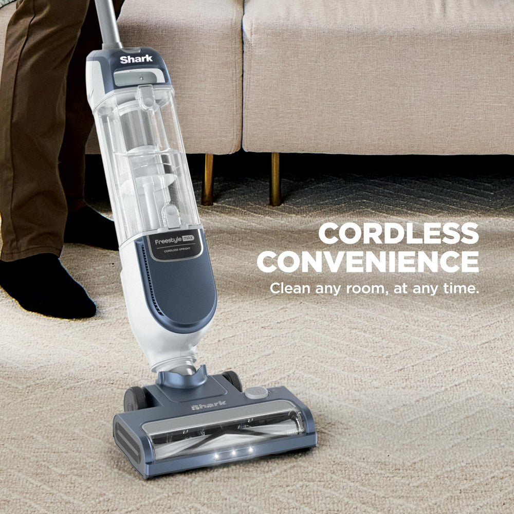 Shark Freestyle Max brushroll close-up highlighting two-speed cleaning performance