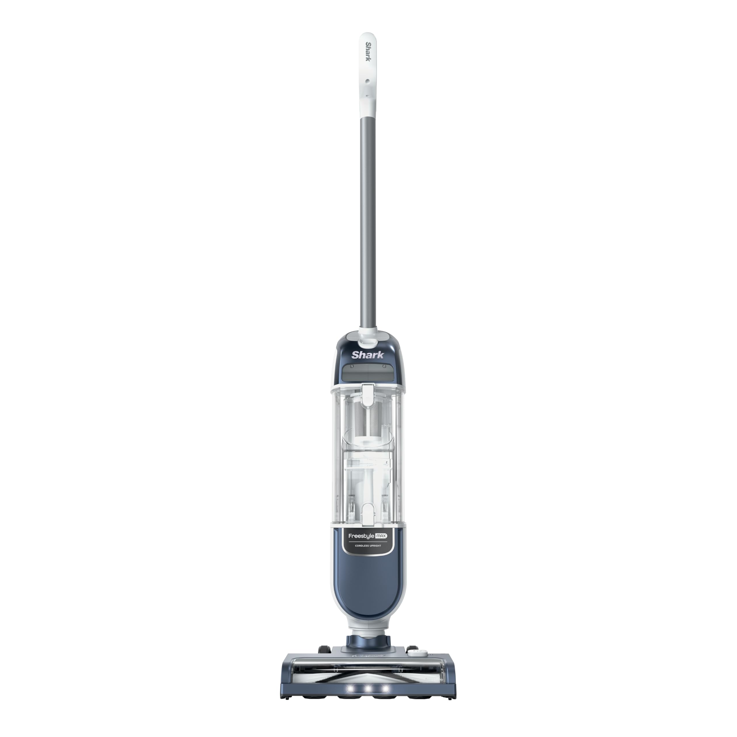 Shark Freestyle Max front view showing Nordic Blue design and compact profile