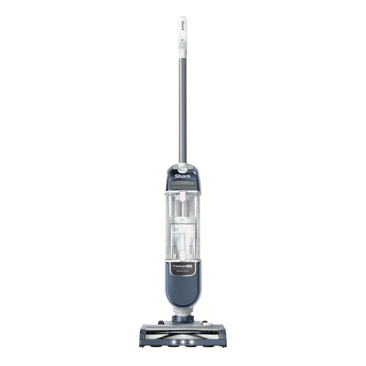 Shark Freestyle Max front view showing Nordic Blue design and compact profile
