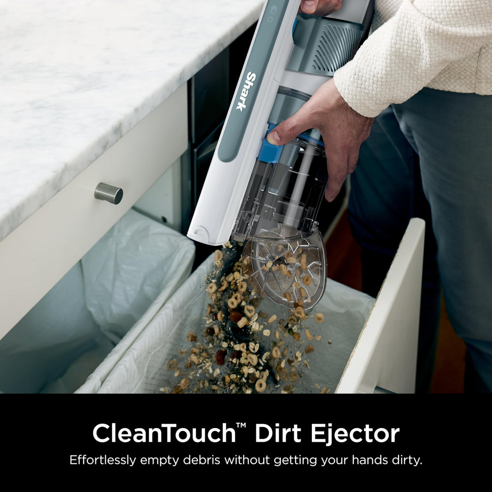 Shark included 8-inch duster crevice tool showing reach for tight gaps