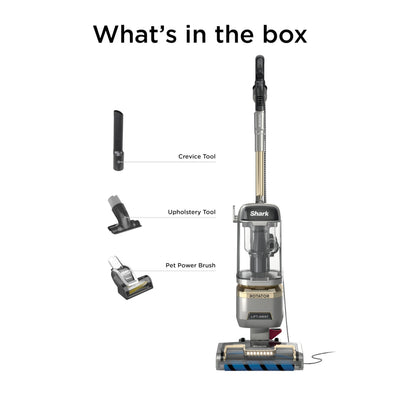 Shark LA502 next to footstool showing compact size and maneuverability