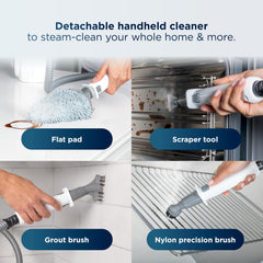 Shark S3972BRN close-up of reversible two-sided pad, scrubbing and soft microfiber