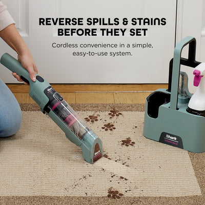 Shark StainForce cleaning a car interior showing cordless portability and stain lift