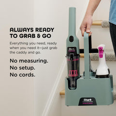 Shark StainForce crevice tool close-up reaching seams and edges for precise cleaning