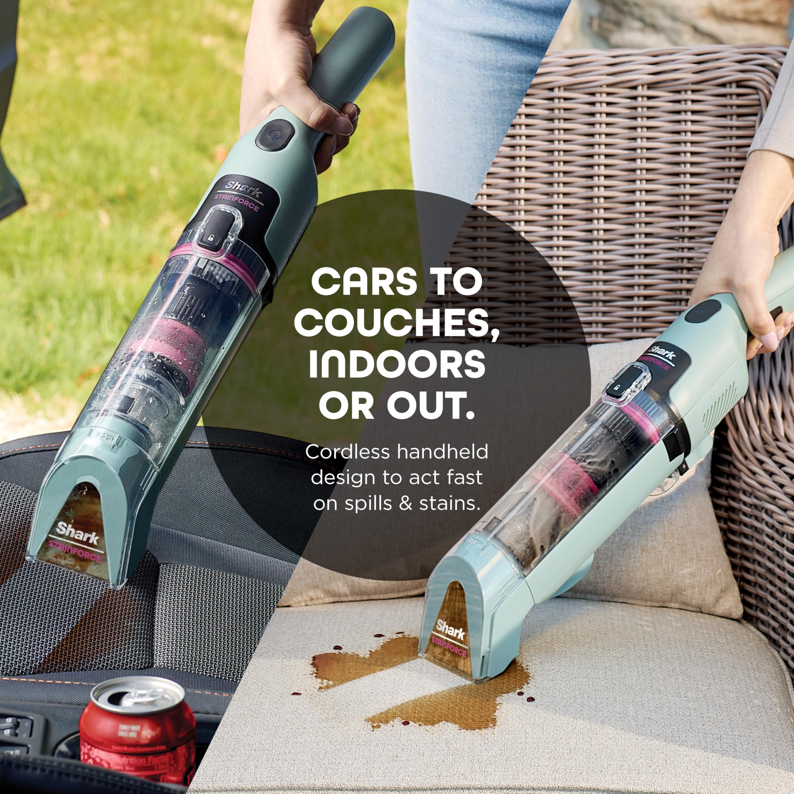 Shark StainForce stain eliminator tool with reversible bristles for deeper agitation