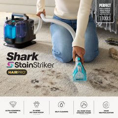 Shark StainStriker HairPro three tools laid out demonstrating versatile surface options