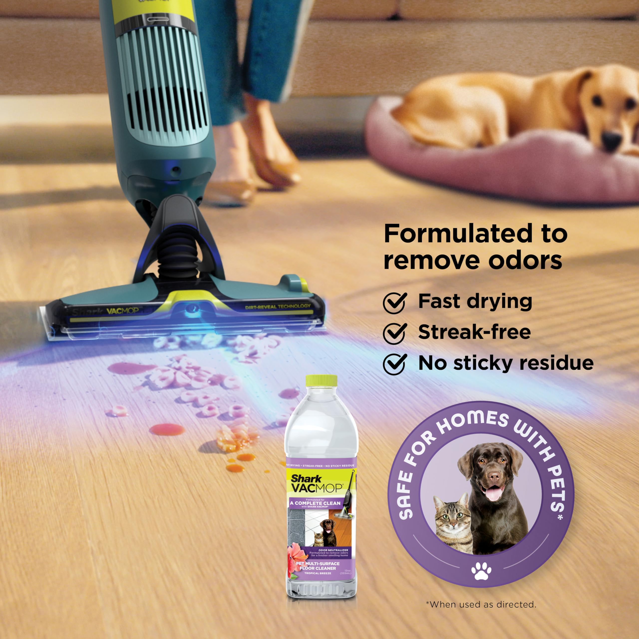 Shark VACMOP detalle del mango ligero para maniobrabilidad cómoda