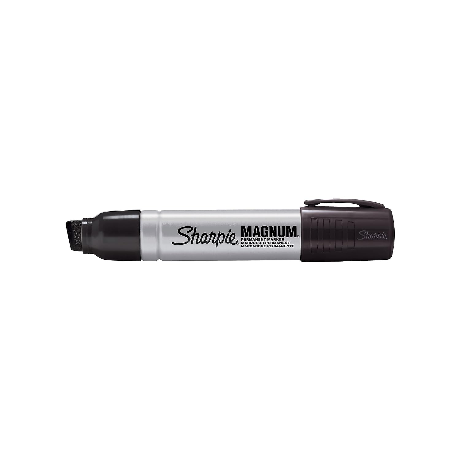 Sharpie trazo negro continuo demostrando opacidad y cobertura rápida