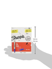 Sharpie blue ink stroke on plastic demonstrating water-resistant clarity