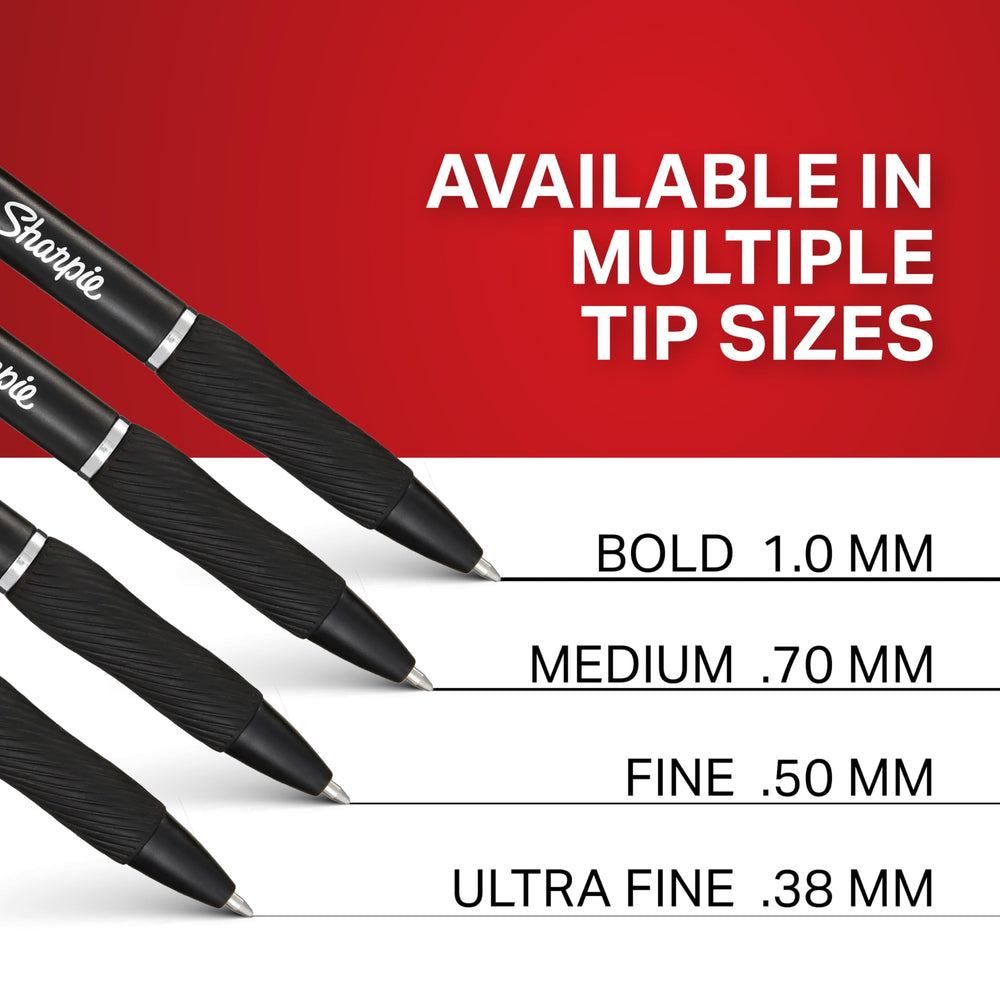 Sharpie S-Gel comparación de tamaño en mano para escala y portabilidad