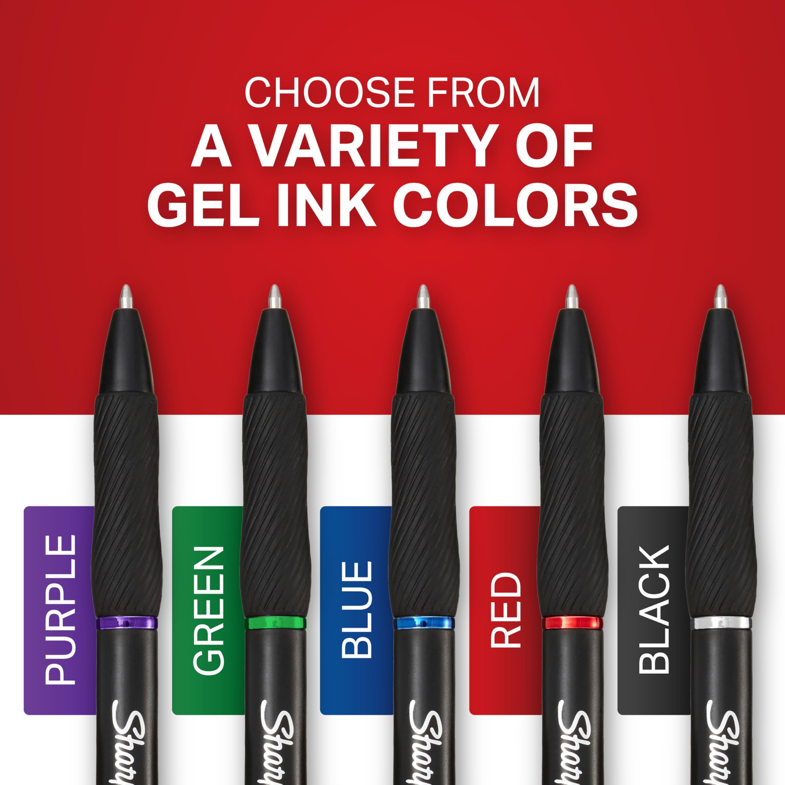 Sharpie S-Gel escribiendo en cuaderno con tinta negra intensa y rápida al secar