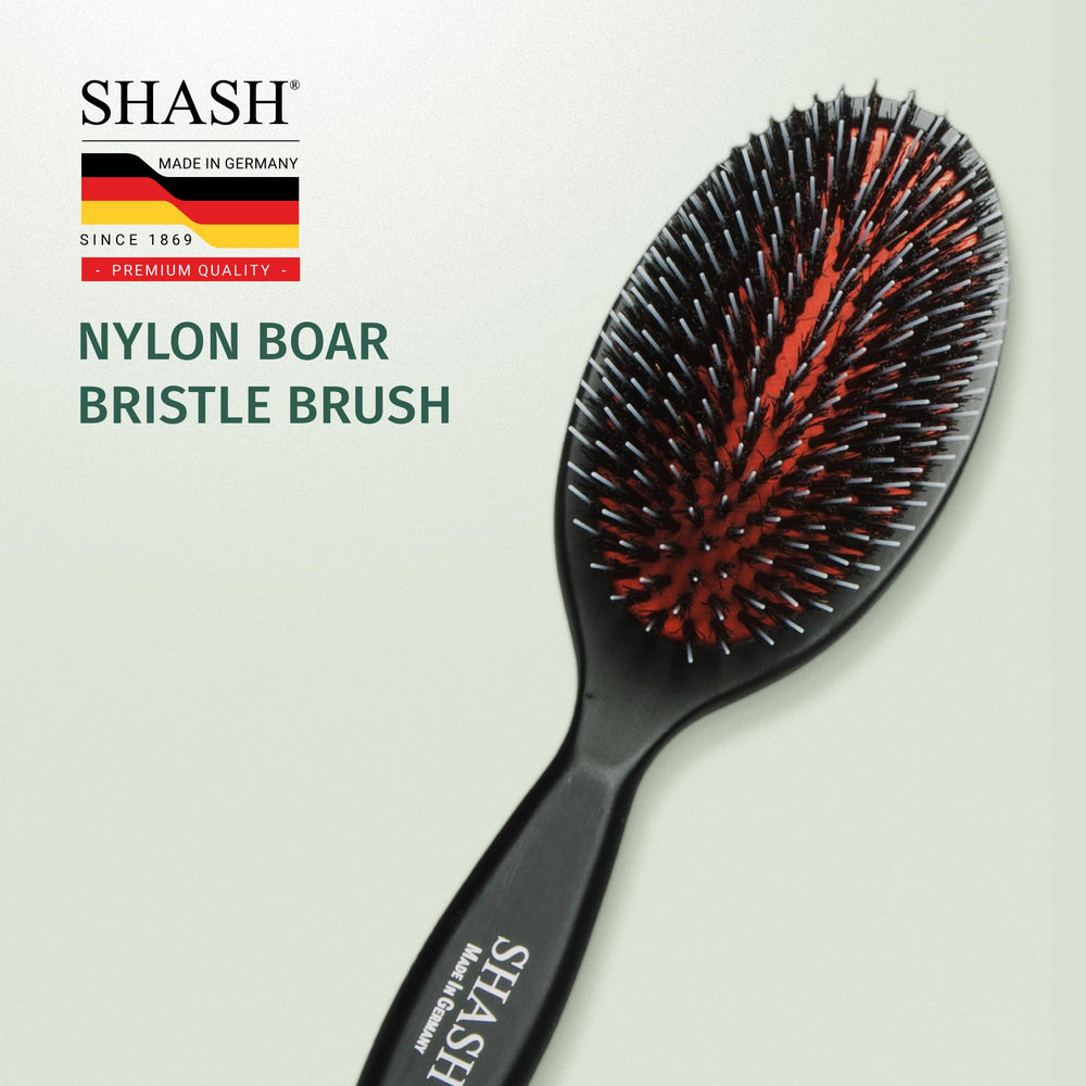 SHASH packaging label highlighting handmade German heritage and quality