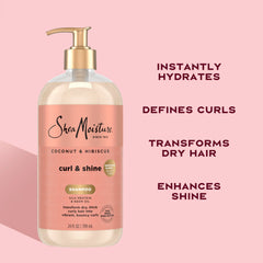 Shea Moisture botella junto a regla para comparar tamaño de 24oz y presentación