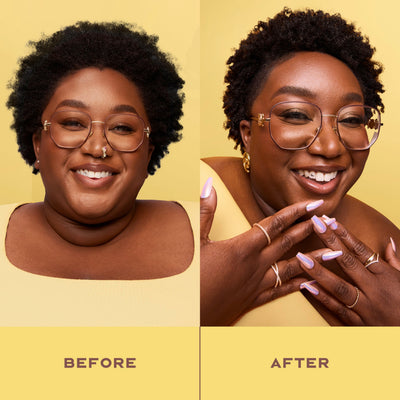 Shea Moisture etiqueta con ingredientes y beneficios visibles al leer
