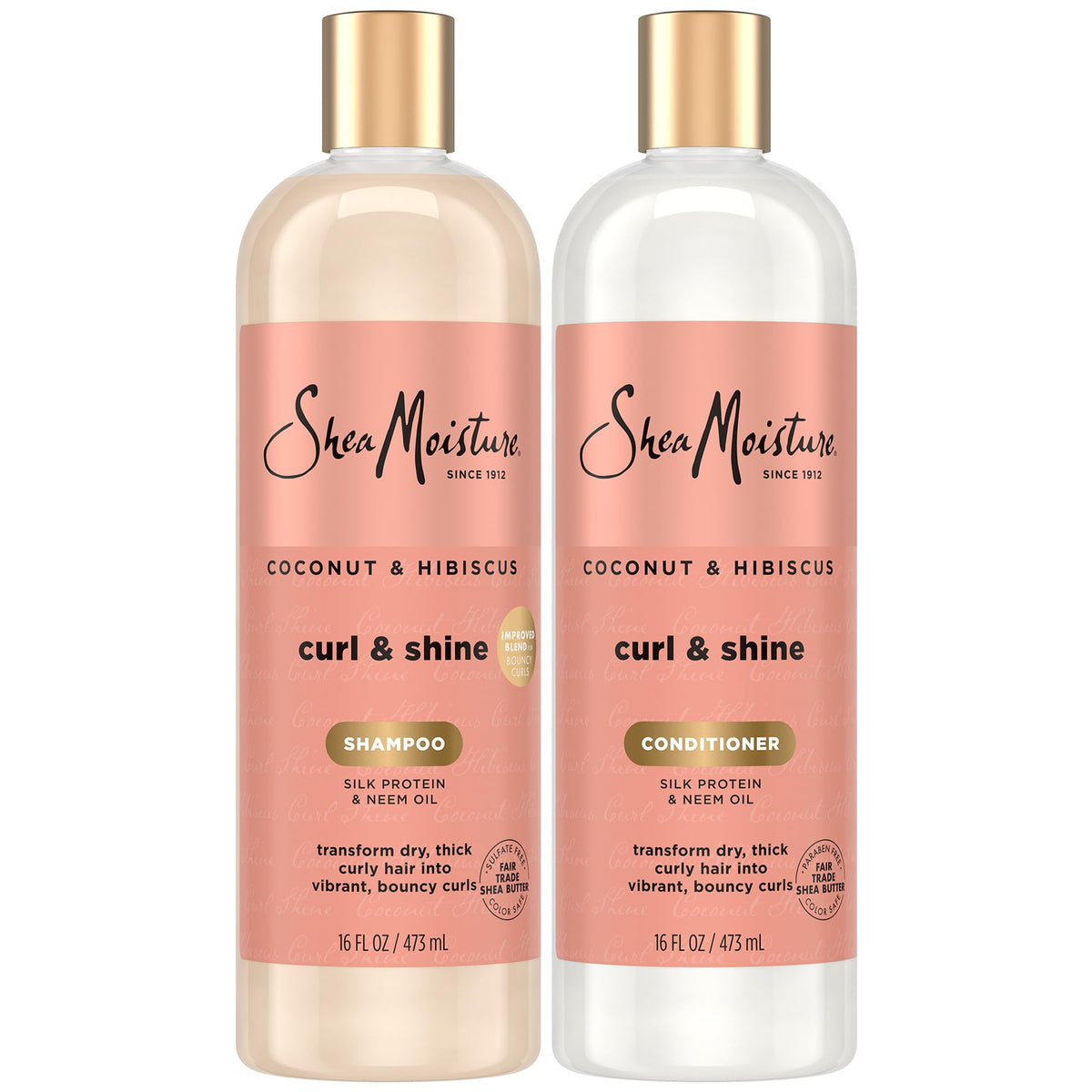 Shea Moisture frente del empaque mostrando el dúo y beneficio de definición