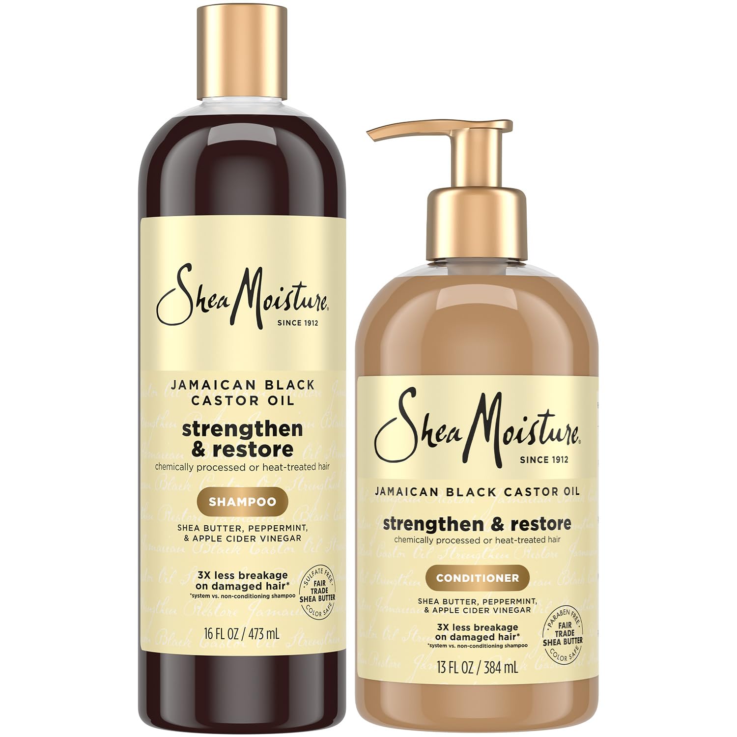 Shea Moisture envase frontal del set con beneficios de reparación