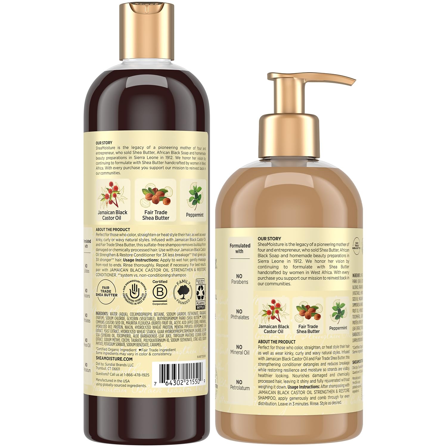 Shea Moisture espuma de champú mostrando limpieza suave