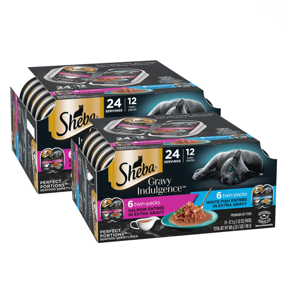 Sheba frontal del envase mostrando diseño premium y conveniencia