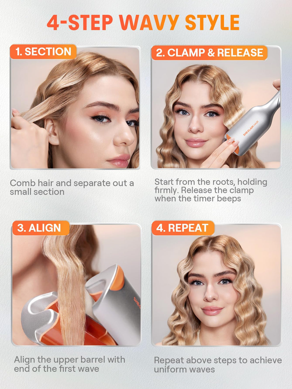 SHEGLAM detalle de los dos barriles para ondas voluminosas
