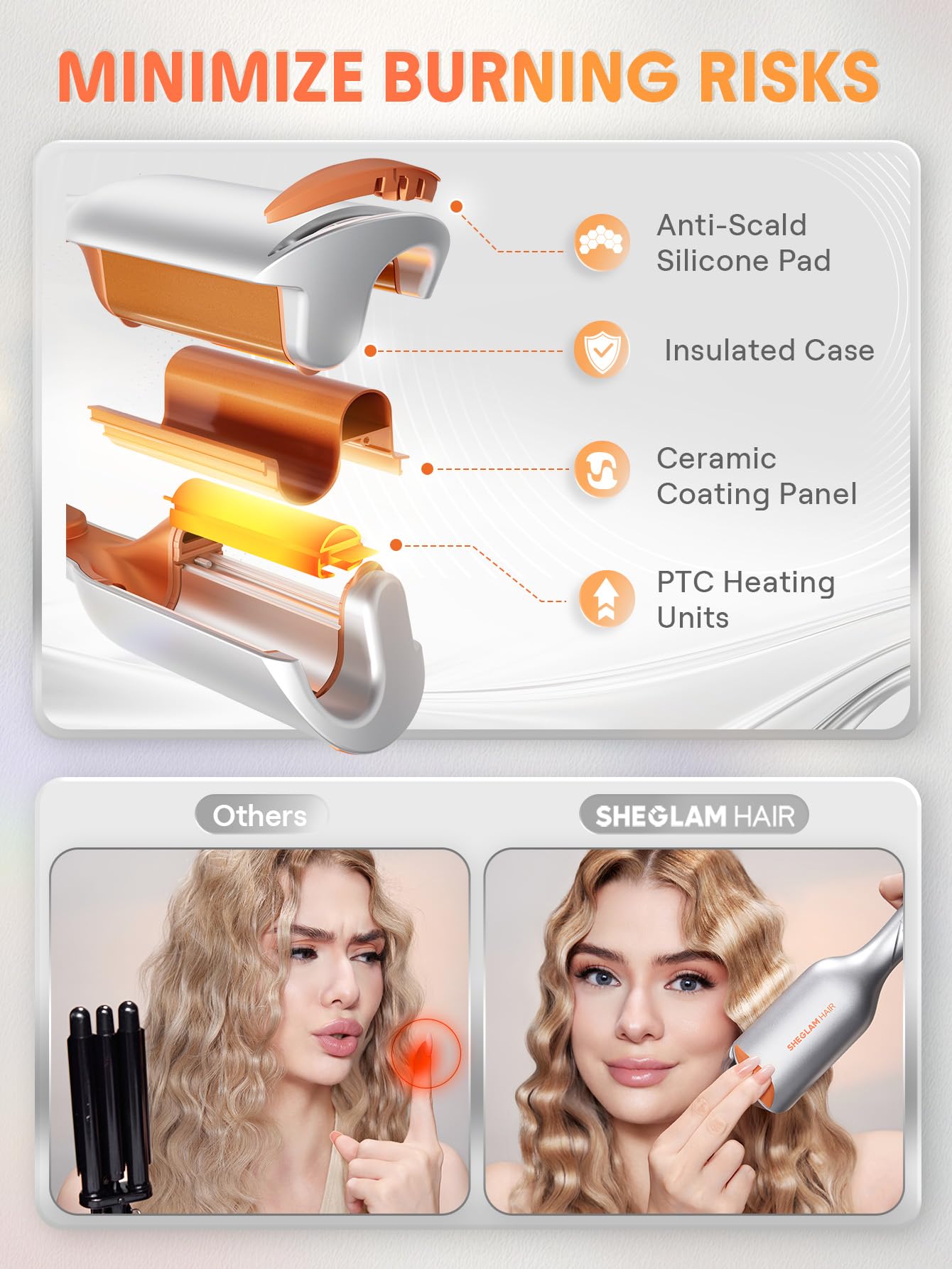 SHEGLAM etiqueta que muestra voltaje dual para viajes