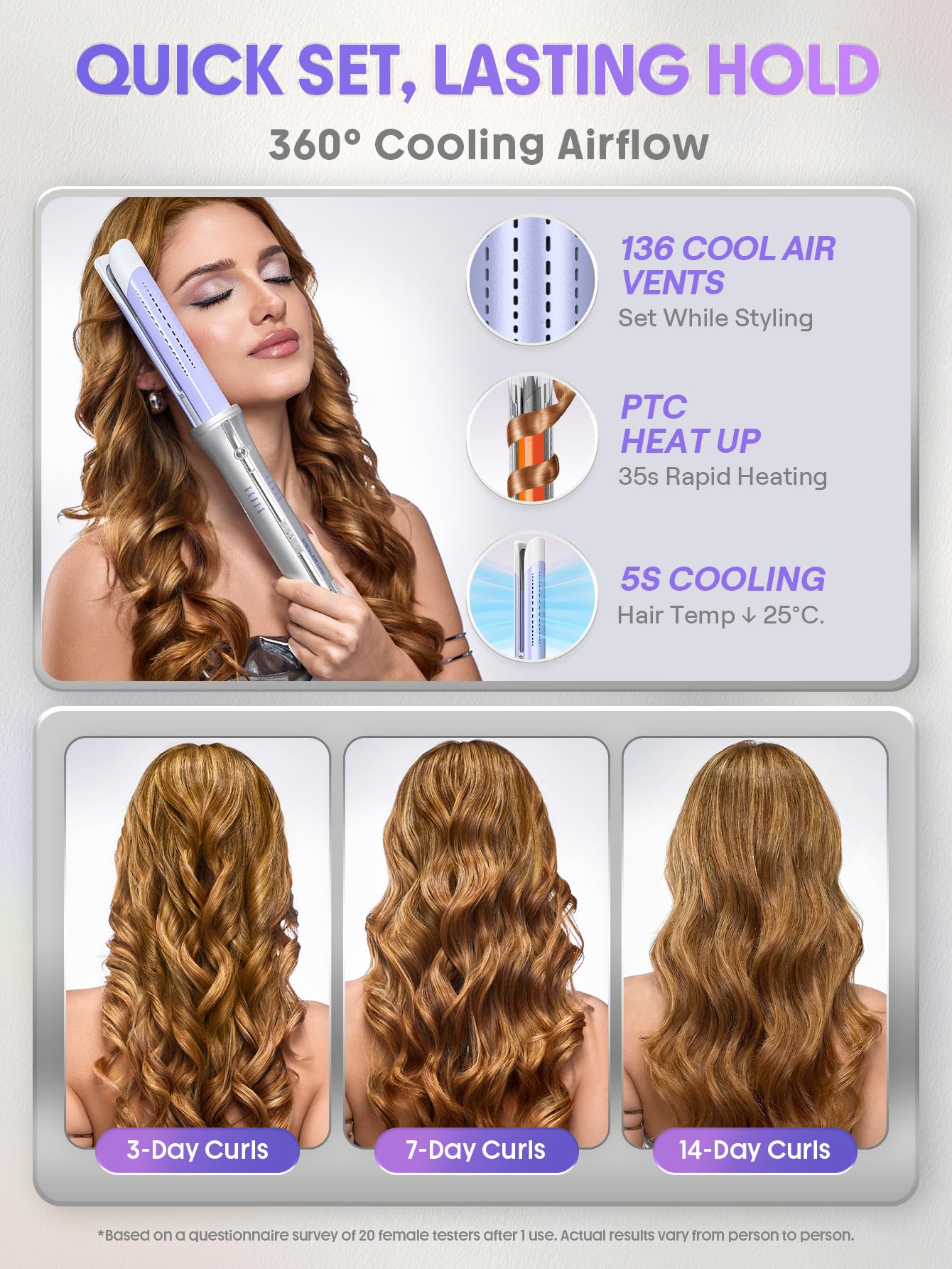 SHEGLAM detalle del rizo bouncy logrado para acabado definido y volumen