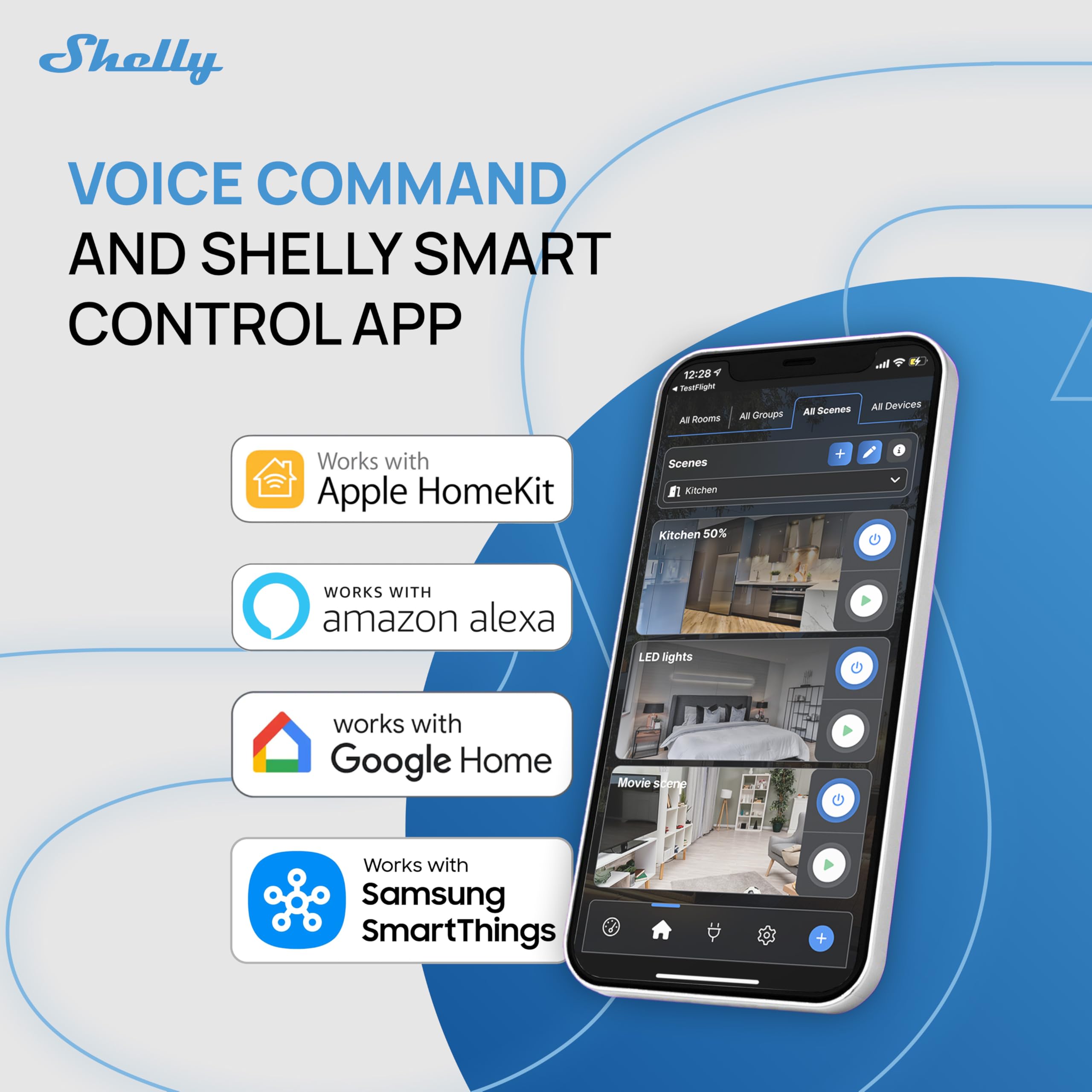 Shelly 1 Gen4 en ambiente doméstico mostrando automatización de iluminación