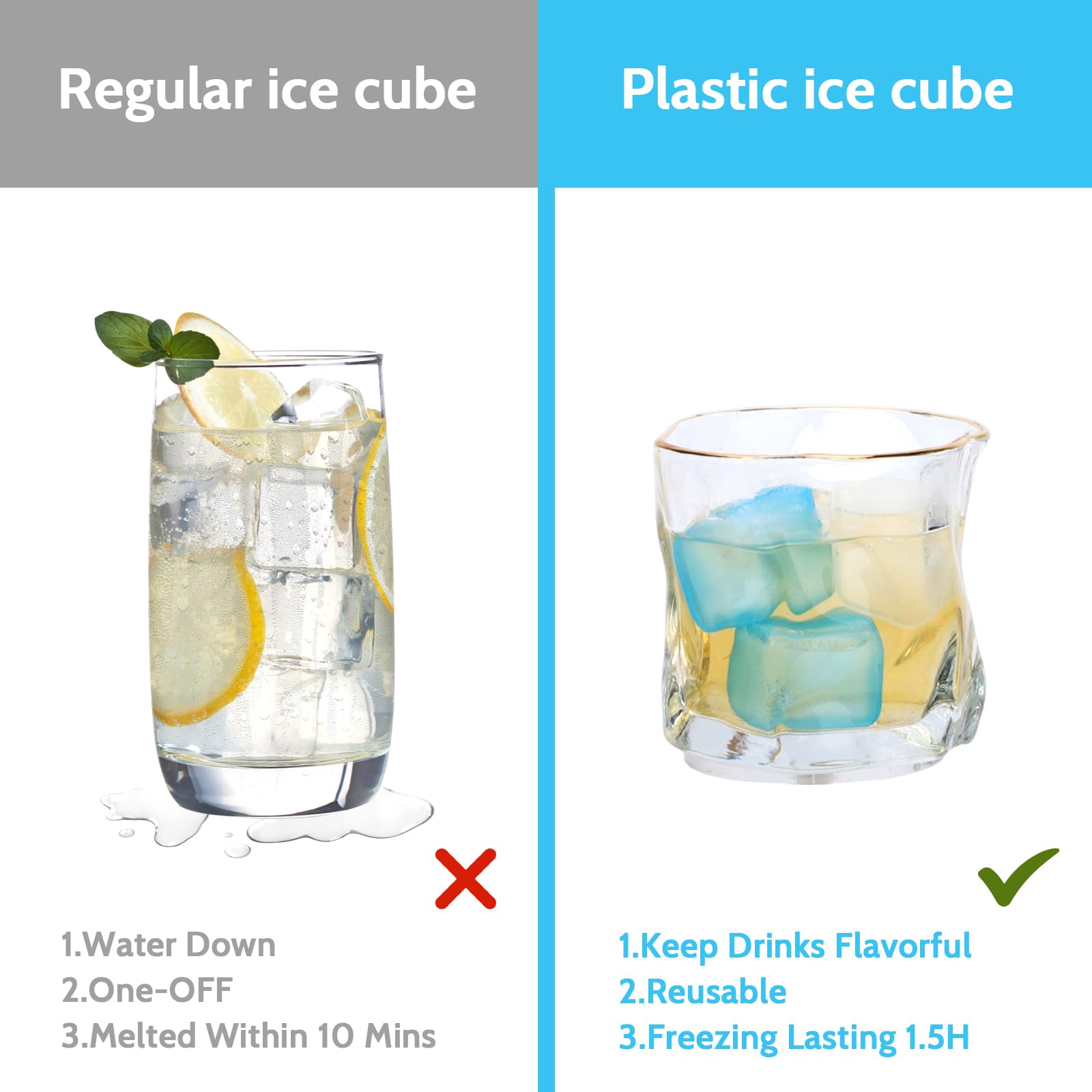 SHENGQIPC cubes packed inside a cooler keeping drinks cold on camping trips