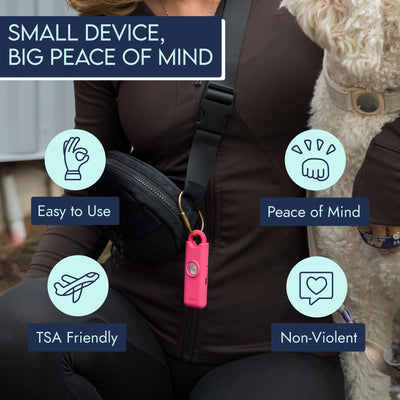 She’s Birdie on a runner during dusk illustrating portable protection while active