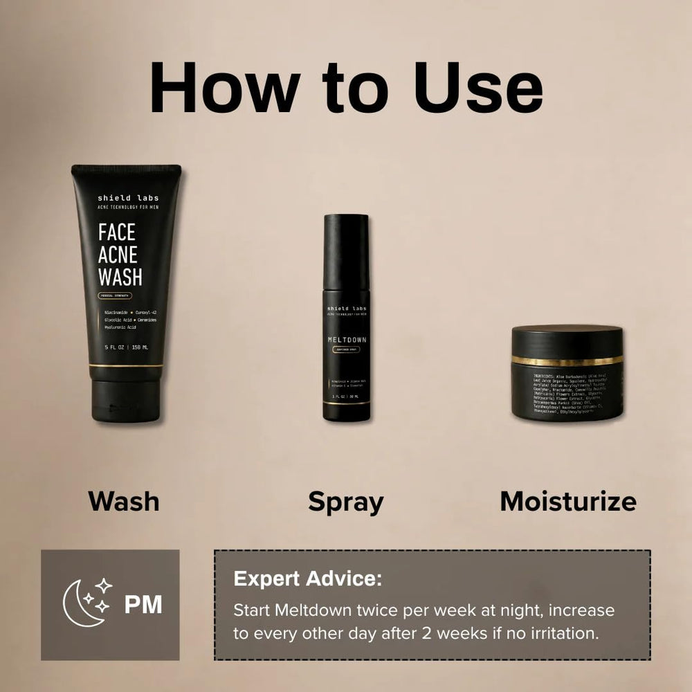 Shield Face Wash detalle de textura y espuma para limpieza efectiva