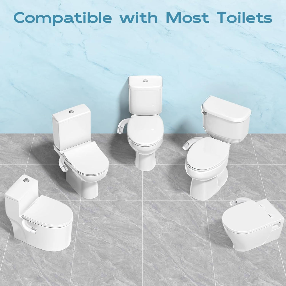Shineforu scale comparison next to toilet seat illustrating low-profile dimensions