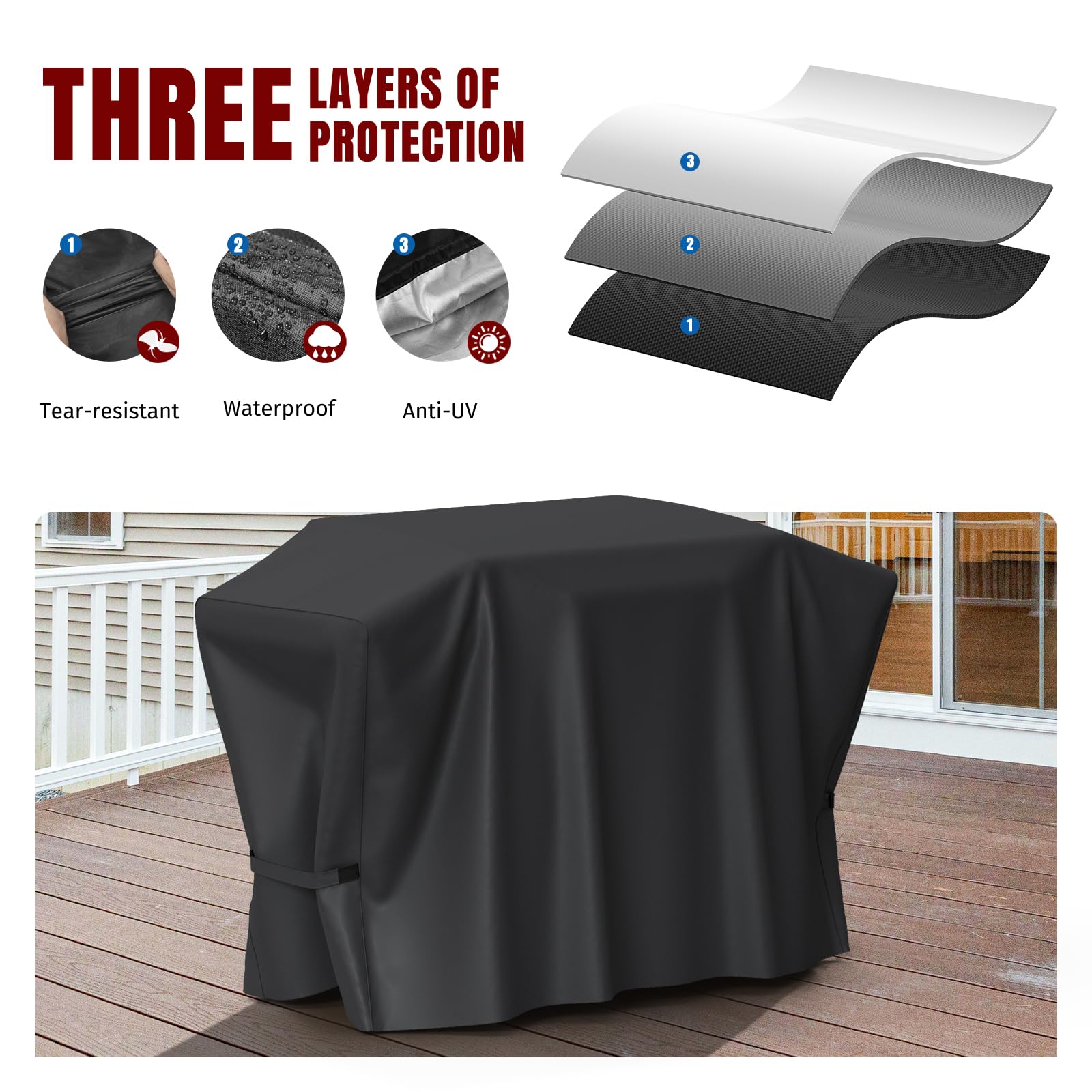 SHINESTAR funda en patio real protegiendo la plancha al aire libre