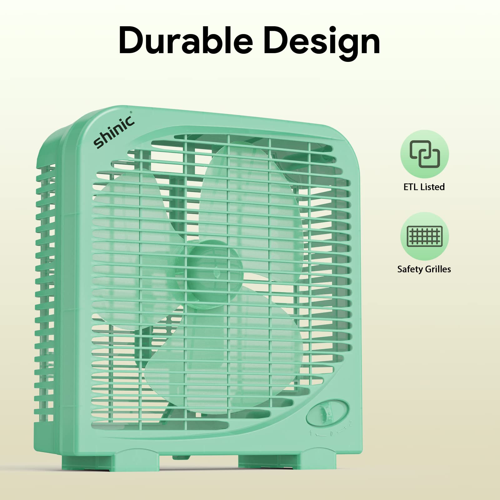 shinic ventilador colocado en ventana funcionando como extractor para ventilación