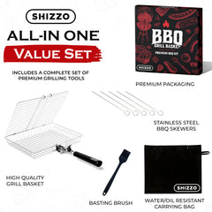SHIZZO pinchos de acero inoxidable detalle resistente para asar seguro