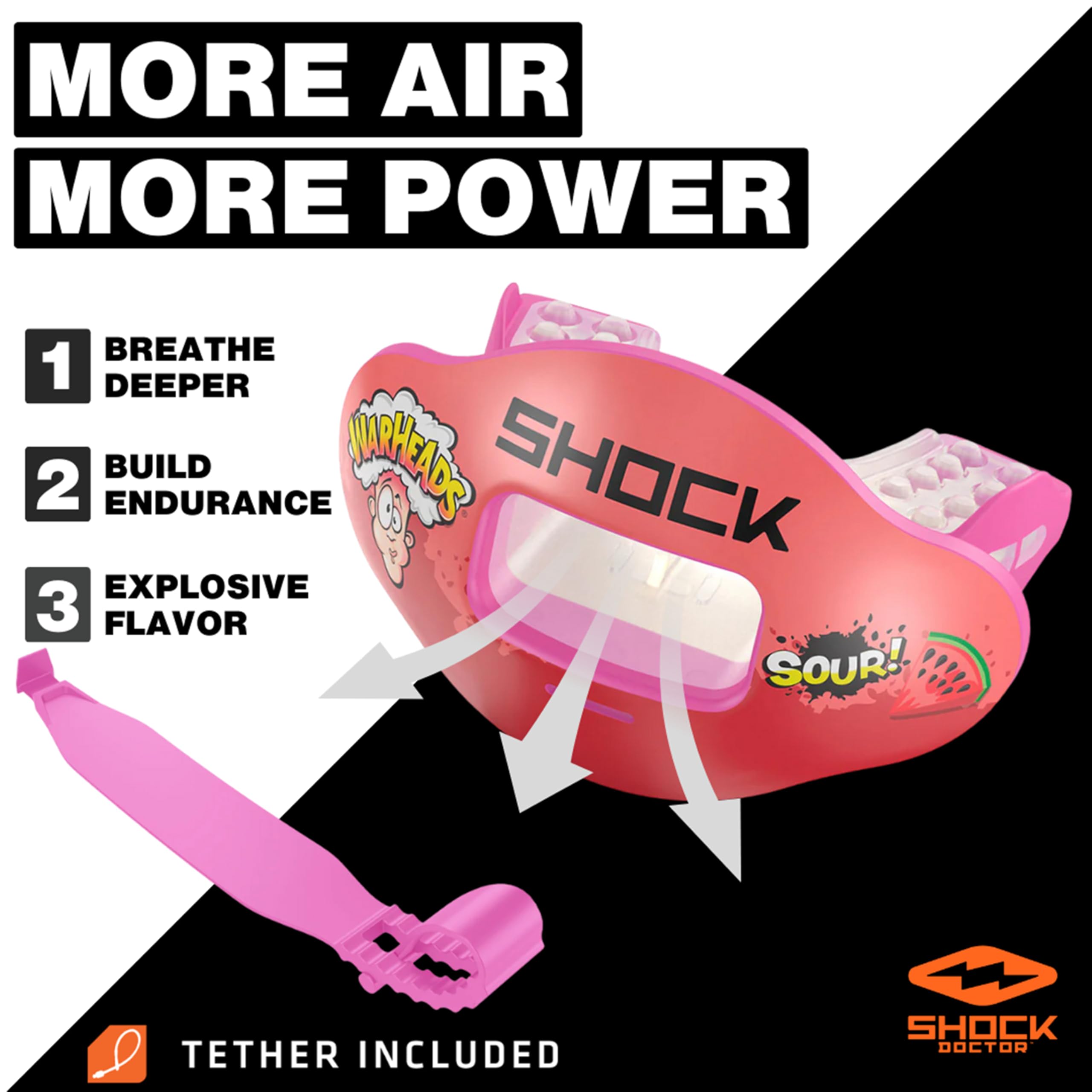Shock Doctor detalle del lip guard que protege labios y reduce cortes