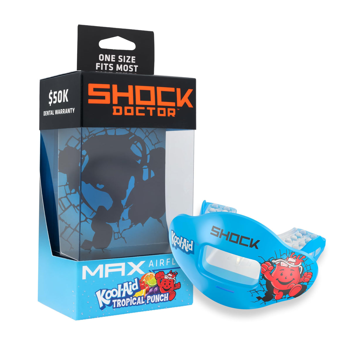 Shock Doctor frente del empaque mostrando diseño y sabores beneficioso