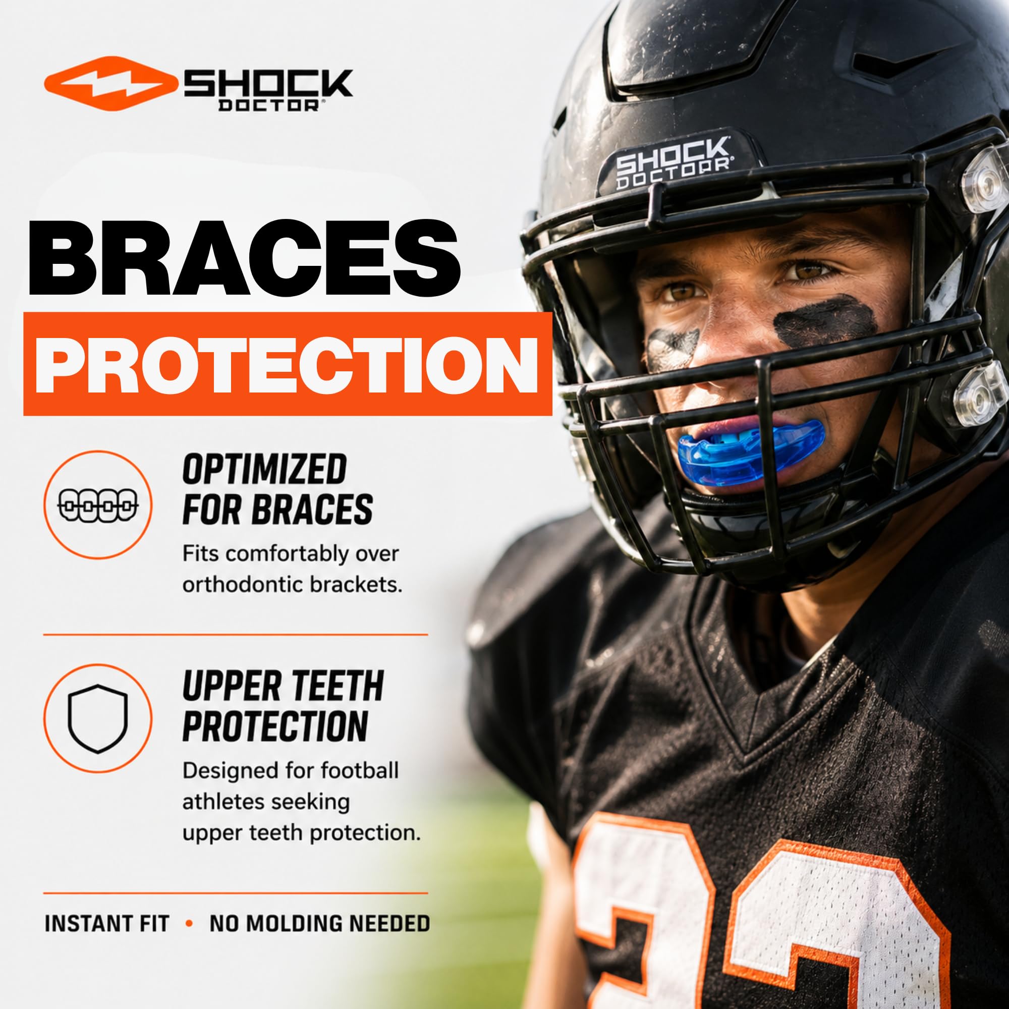 Shock Doctor comparación en mano mostrando tamaño y facilidad de uso