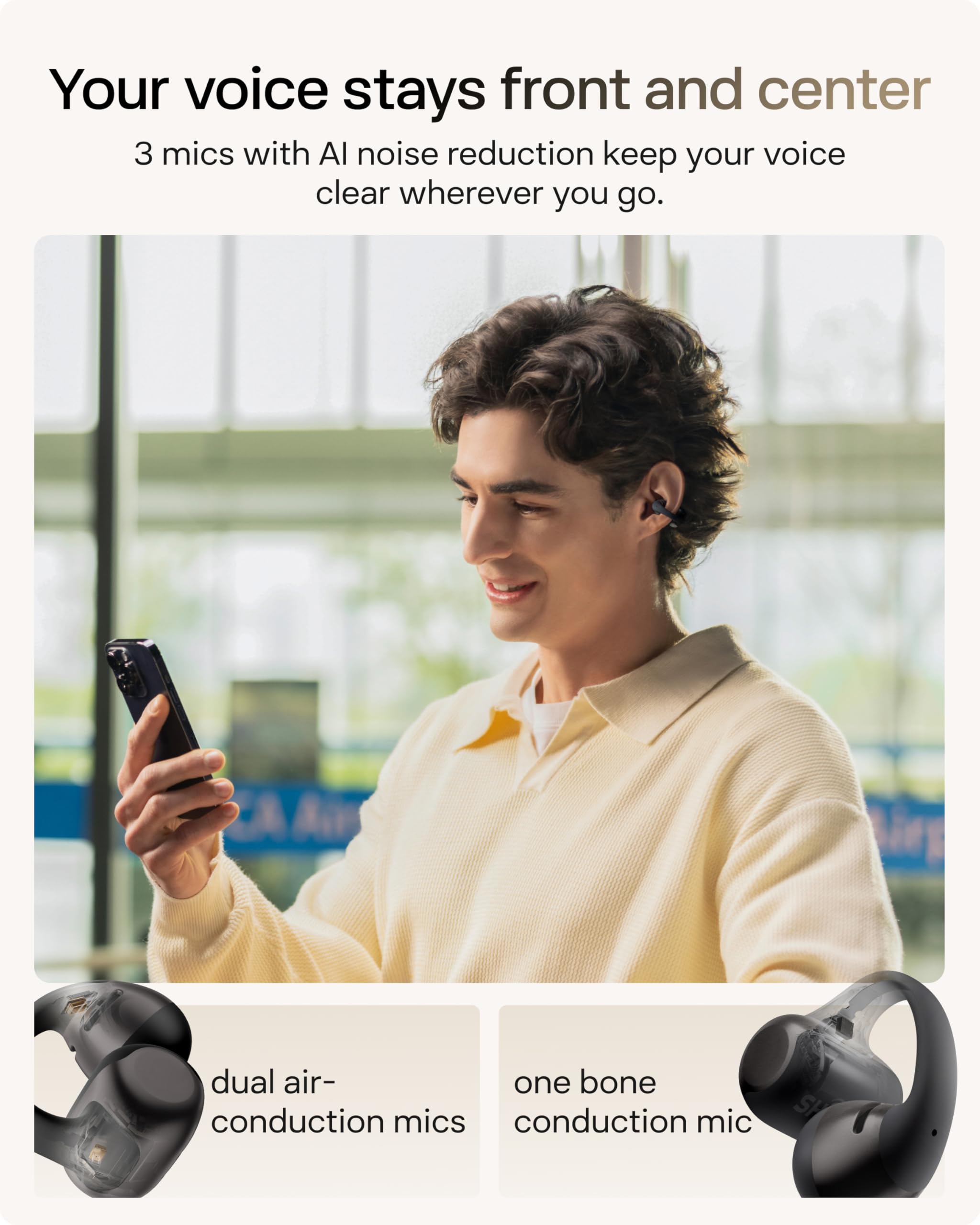 SHOKZ OpenDots 2 on a wireless charging pad showing convenient Qi charging