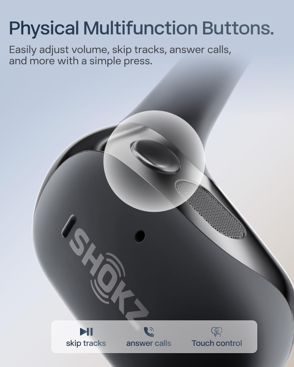 SHOKZ app EQ screen showing custom presets and Dolby Audio activation