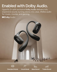 SHOKZ open-fit earbuds held in hand to show compact scale and lightweight build