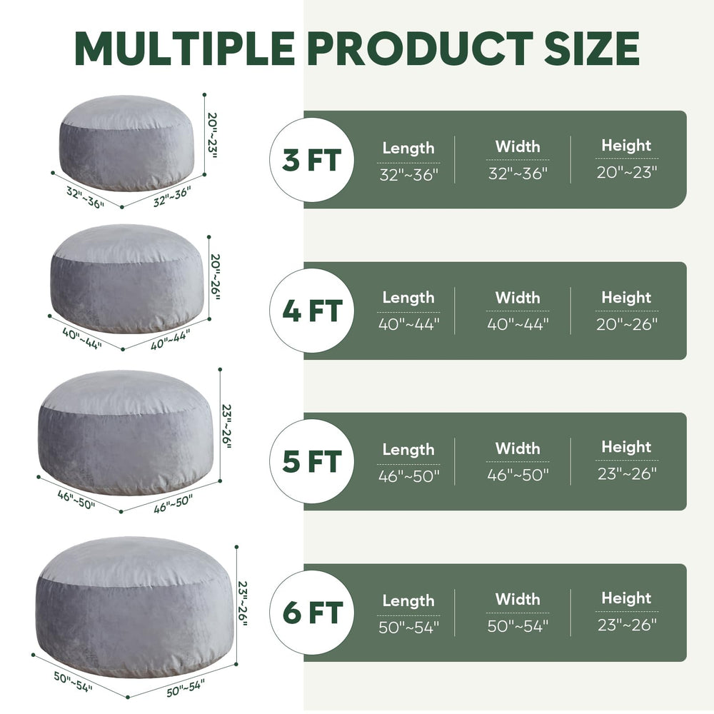 SHOUREN vista superior del puff, forma acolchada envolvente